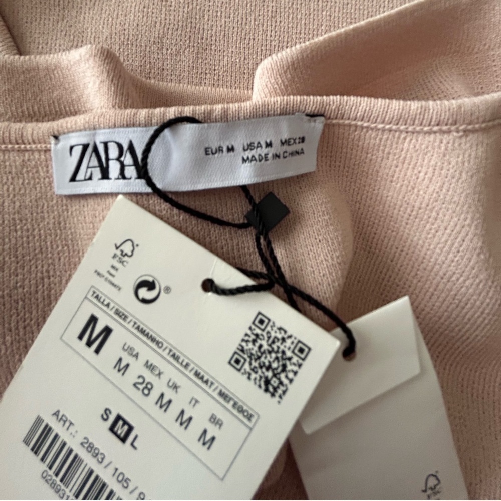 Zara Tank Top with Halter NWT. Size Medium. Flesh color - Picture 3 of 3
